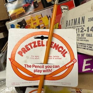1970S Vintage pretzel pencil flexible giant pencil nos moc