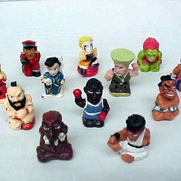 Vintage Street Fighter 2 Mini Resin figure group 5 figures Blanka Guile Ryu Ken Chun-Li