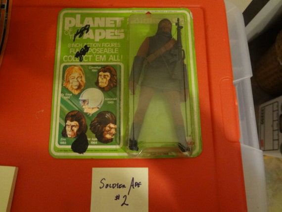 Mego 8" POTA Soldier Ape new old stock MOC vintage planet of the apes