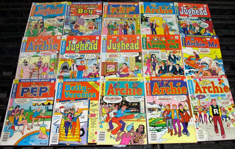 Group lot of 10 original vintage Archie 35 cent Comics Great shape old stock fun 1970S-80S image 2