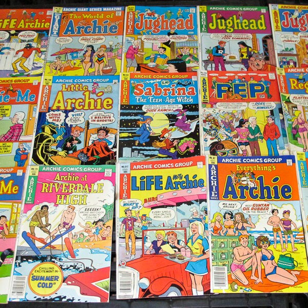 Group lot of 10 original vintage Archie 35 cent Comics Great shape old stock fun 1970S-80S