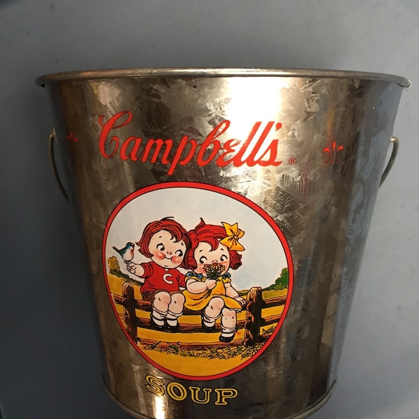 Campbell's soup Campbells kids tin decorative pail mint new old stock
