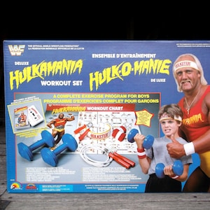 LJN Deluxe Hulkamania Work out set MIB vintage Hulk Hogan WWF workout set New in box