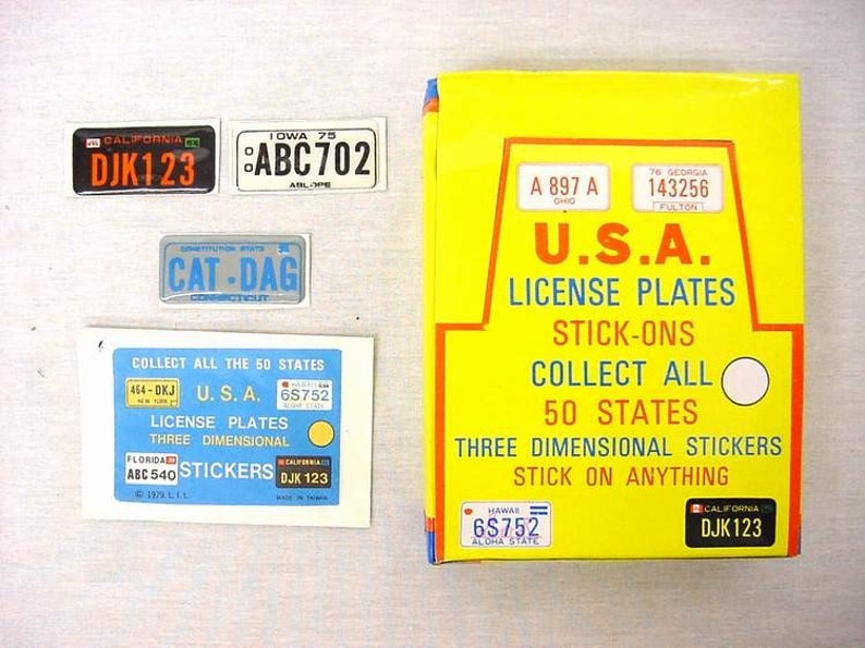 Vintage License Plate Sticker Store Display 72 Packs New Old Etsy