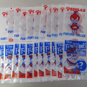 Vintage The Flintstones Fortune Tellers Pebbles & Fred Flintstone MIP  20 packs MINT
