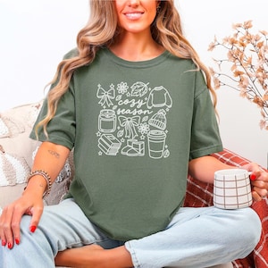 Cozy Season Bookish Shirt, Fall Reading Tee, Autumn Aesthetic, Cute Book Lover Gift, Comfy Reader Style, Cozy Fall Fashion