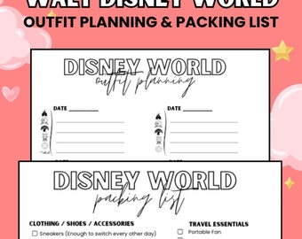 Editable Walt Disney World Vacation Packing & Outfit Planner