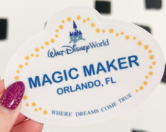 Magic Maker Sticker | Disney Inspired Cast Member Name Tag Sticker