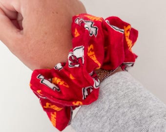 Kansas City Chiefs Scrunchie: Handmade Cotton Hair Accessory