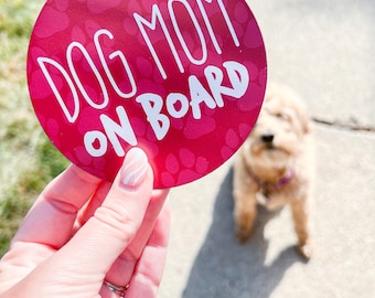 Dog Mom on Board Magnet | Car Magnet,
