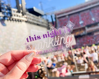 Taylor Swift Eras Tour Sticker | Clear, Waterproof Sticker | Many Dates Available!