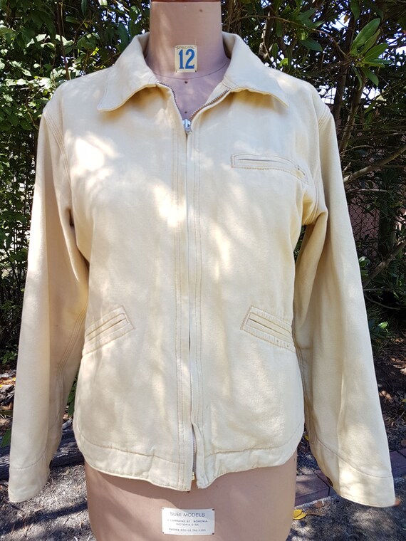 pale yellow denim jacket