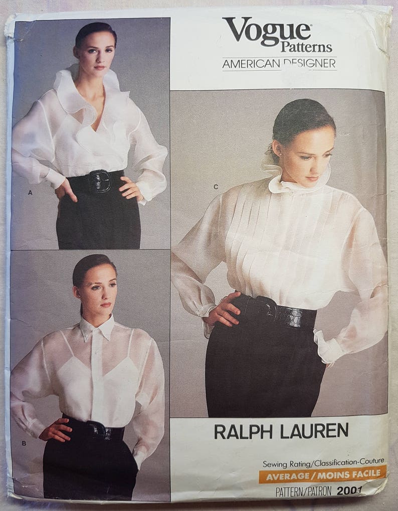 80s Vogue American Designer 2001 Ralph Lauren Shirt and Etsy