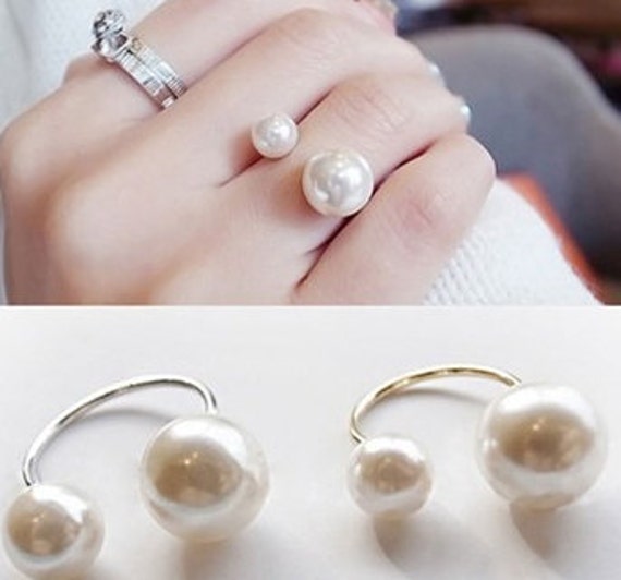 adjustable pearl ring