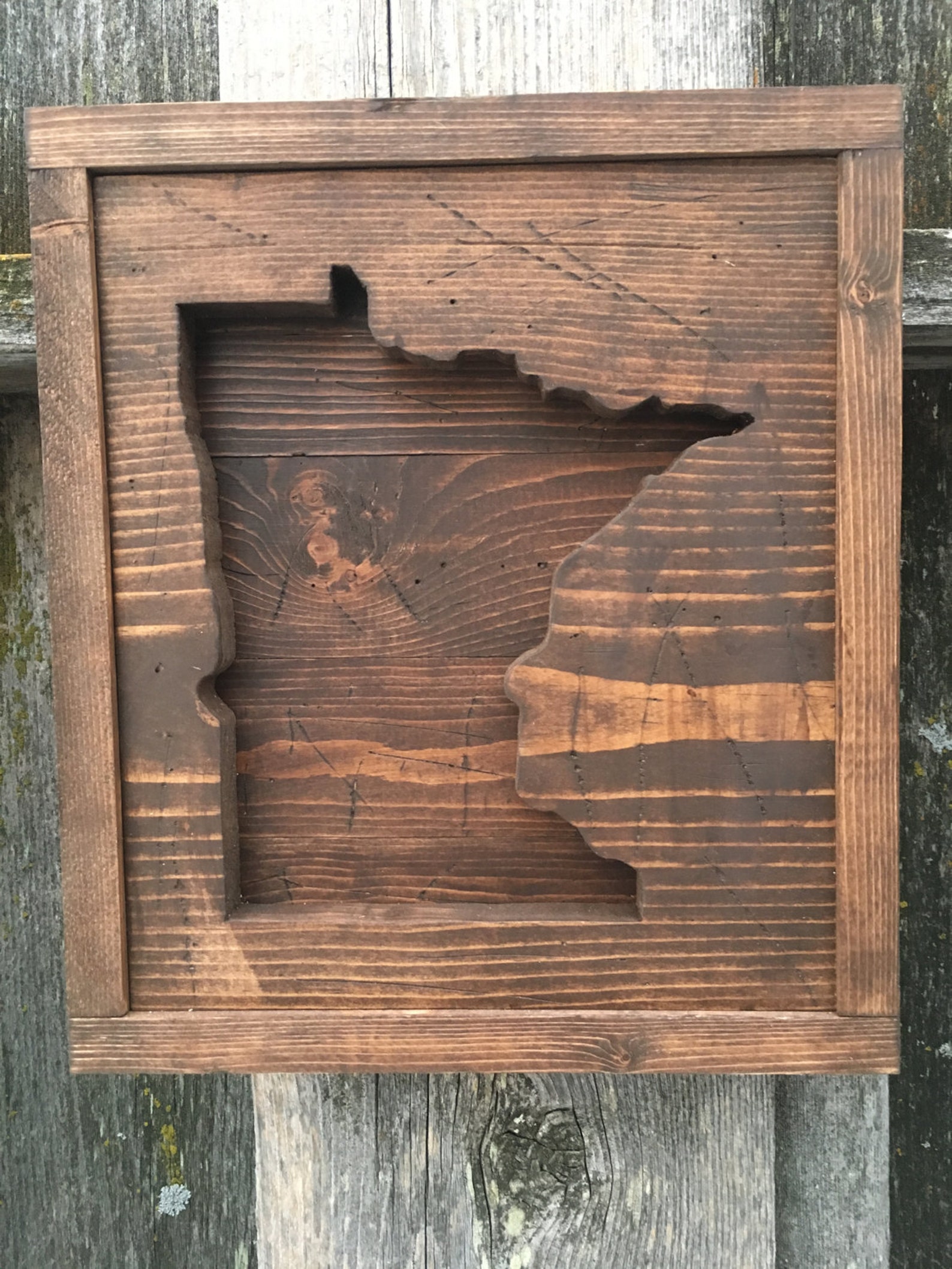 Minnesota State Wood Cutout MN Wall Art Rustic Home Decor | Etsy