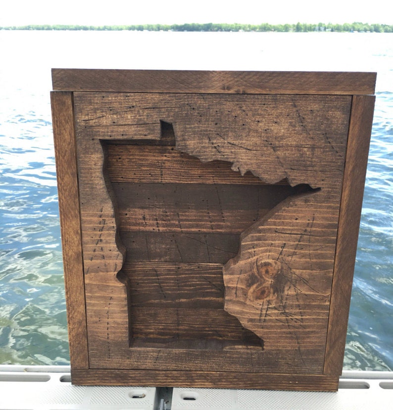 Minnesota State Wood Cutout MN Wall Art Rustic Home Decor