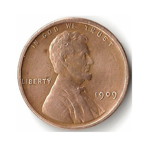 1909 VDB Lincoln Wheat Cent Coin, Semi-Key, 1st Year Penny, Detail!