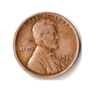 1926-D Lincoln Wheat Cent Coin, Very Low Mintage, Rare Denver Penny