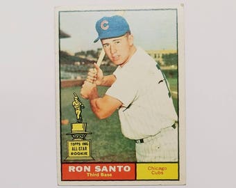 1961 Topps #35 Ron Santo Rookie, HOF, Cubs, Nice Card, Vintage Card!