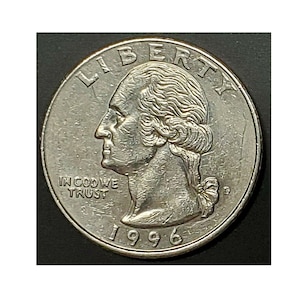 1996-D 25c Washington Quarter Coin, Denver Mint, Hard to Find, Collect