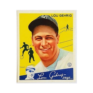 SALE! 1934 Goudey #37 Lou Gehrig, HOF, &quot;Iron Horse&quot;, Yankees (Read FIRST!)