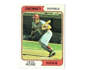 Pete Rose 1974 Topps Baseball #300 , Cincinnati Reds, Career Hits Leader "Hit King"