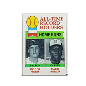 Hank Aaron, Roger Maris, Home Run Records 1979 Topps Baseball #413