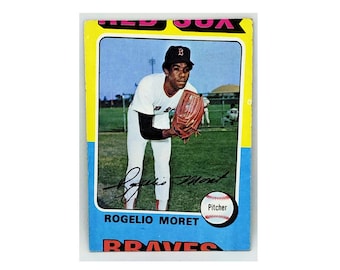 RARE! Unique Mis-Cut ERROR CARD! 1975 Topps #8 Rogelio Moret, Red Sox