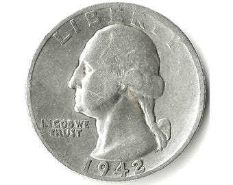 1942-S 25c Silver Washington Quarter, Low-Mintage, Shiny, Rare Coin!