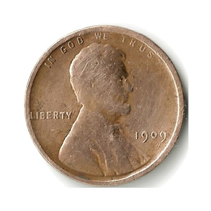 1909 Lincoln Wheat Cent Coin, 1st Year Lincoln Penny, Philadelphia!