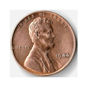 1944 Lincoln Wheat Cent Coin, Shiny, Nice Detail, WWII-Era Penny!