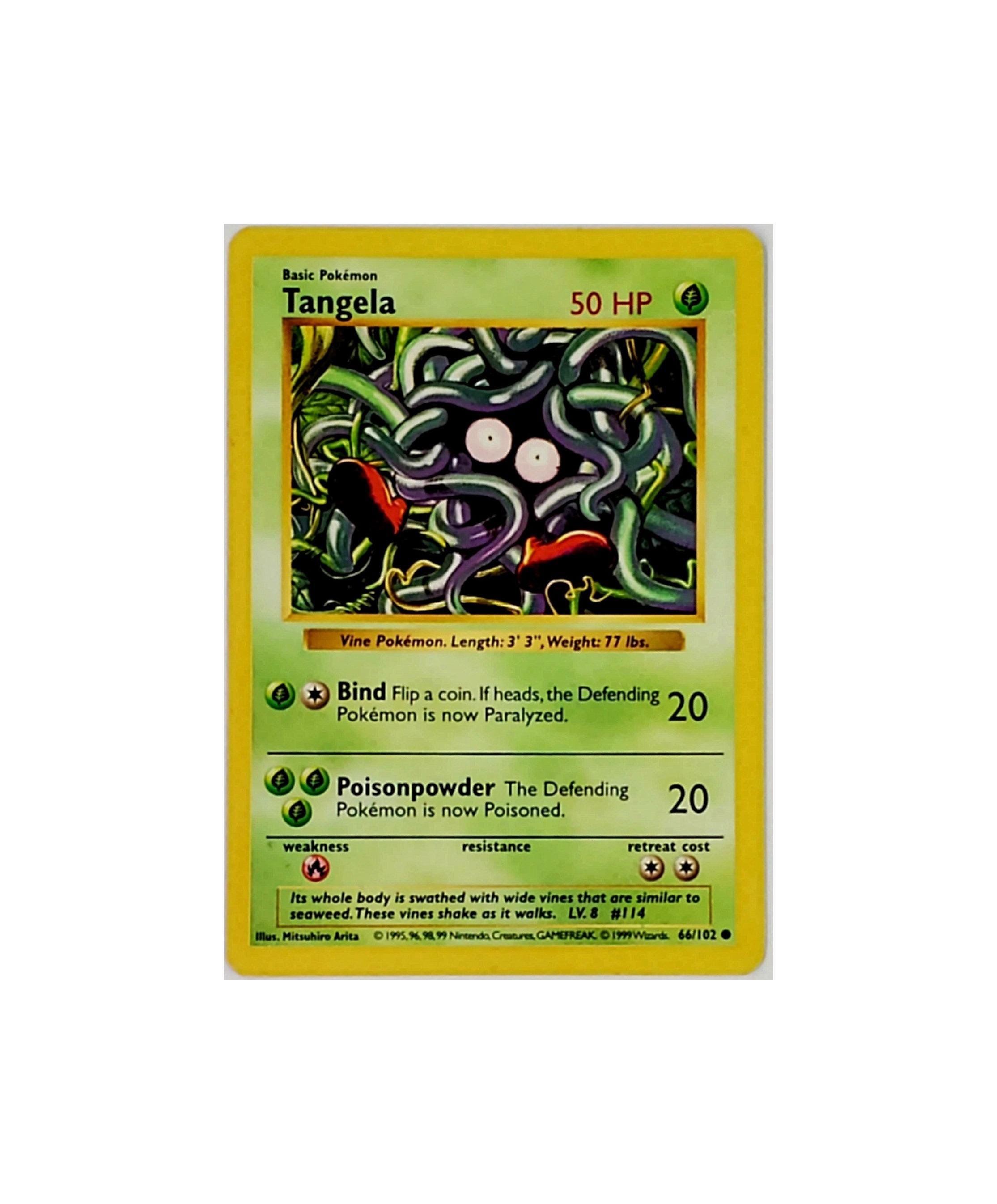 ポケモンカードゲーム Tangela 1st edition shadow less Tangela Shadowless 66/102 Pokemon Card, Shadowless Edition Base