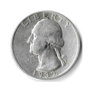 1932 Silver Washington Quarter, 1st Year, Rare Coin, Low Mintage!