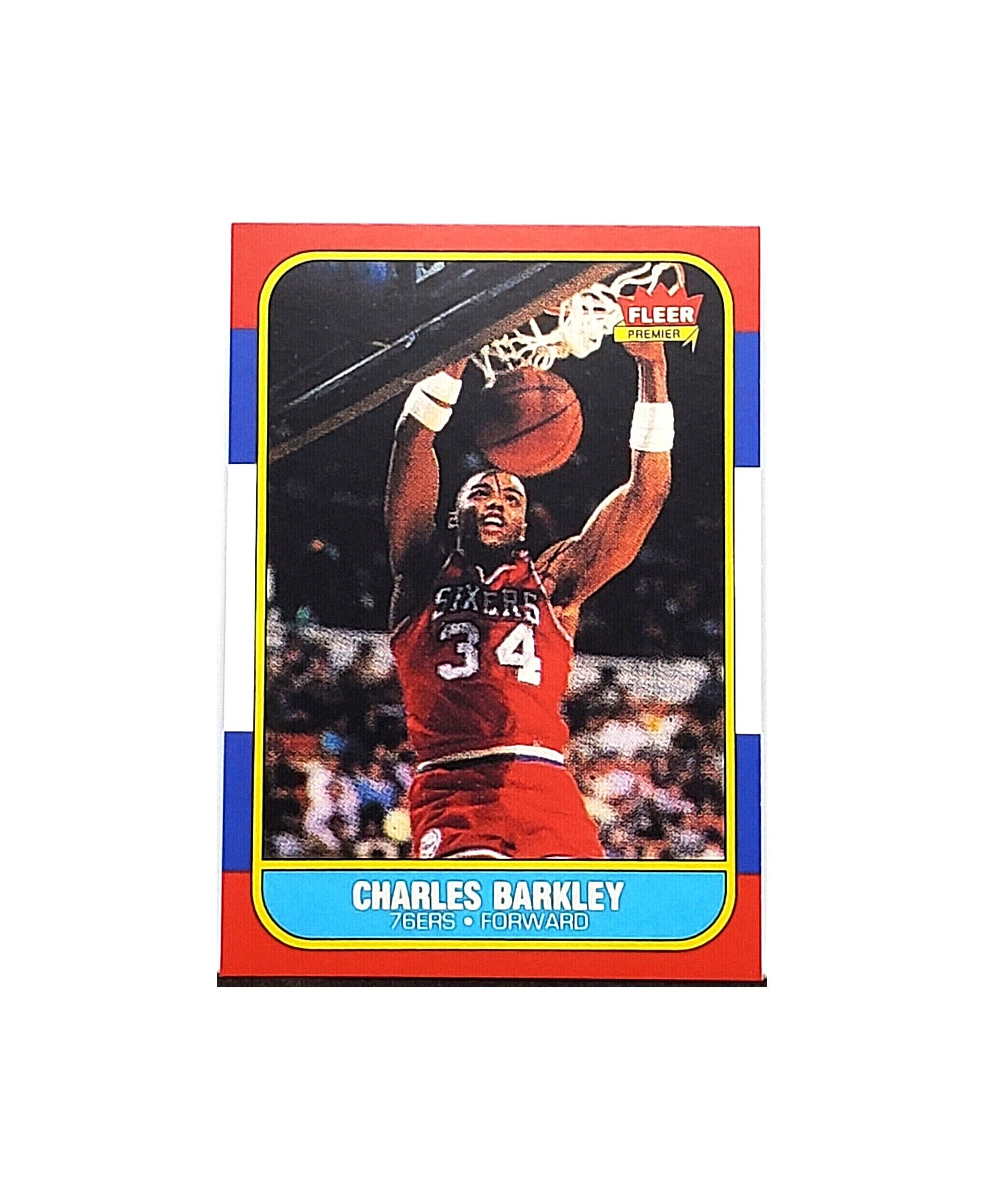 CHARLES BARKLEY Jersey Photo Art PHILADELPHIA 76ers Red / White 8x10 11x14  16x20