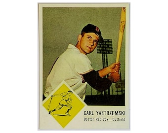 Carl Yastrzemski Signed Topps Baseball Card HOF Autographed Yaz