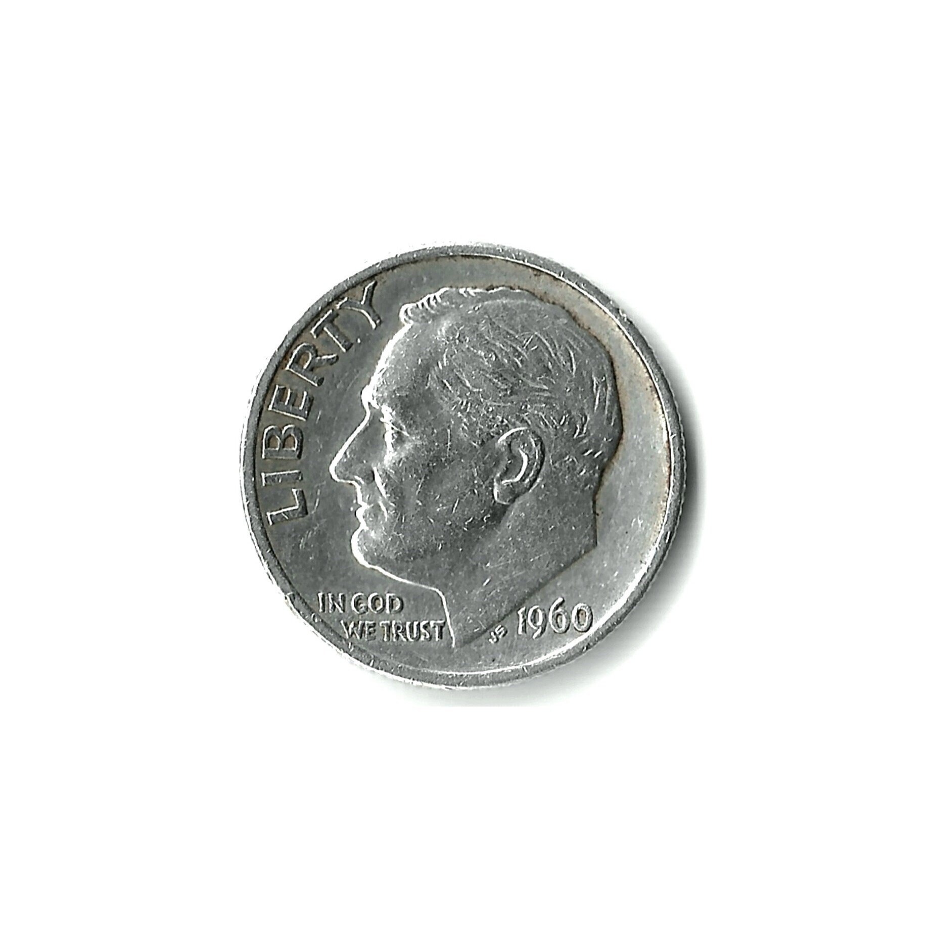 1960 Silver Roosevelt Dime, Low Mintage Coin Philadelphia Mintmark