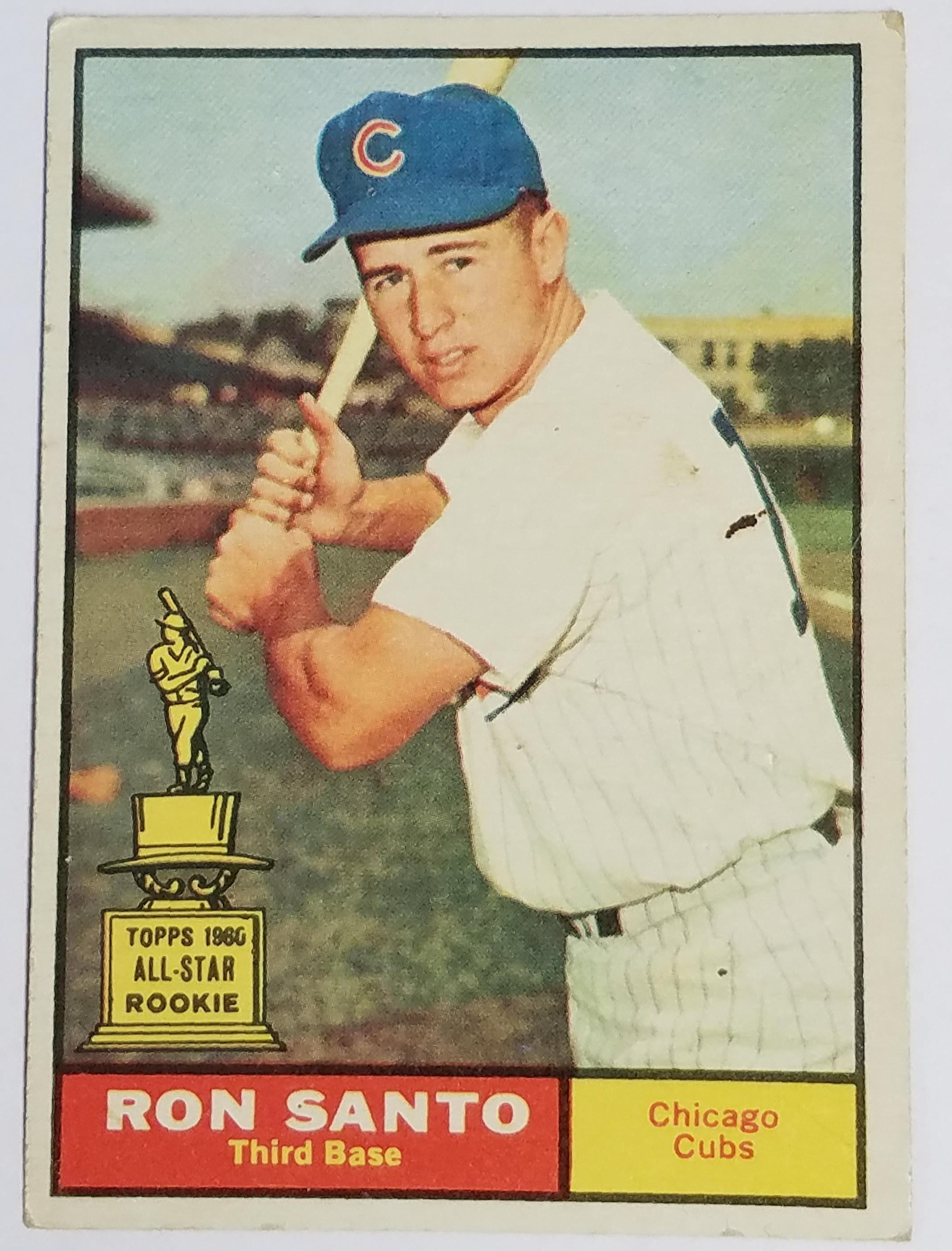 1961 Topps 35 Ron Santo Rookie HOF Cubs Nice Card Vintage 