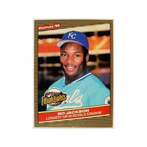 Bo Jackson Rookie 1986 Donruss Highlights #43 Kansas City Royals , Two-Sport Star