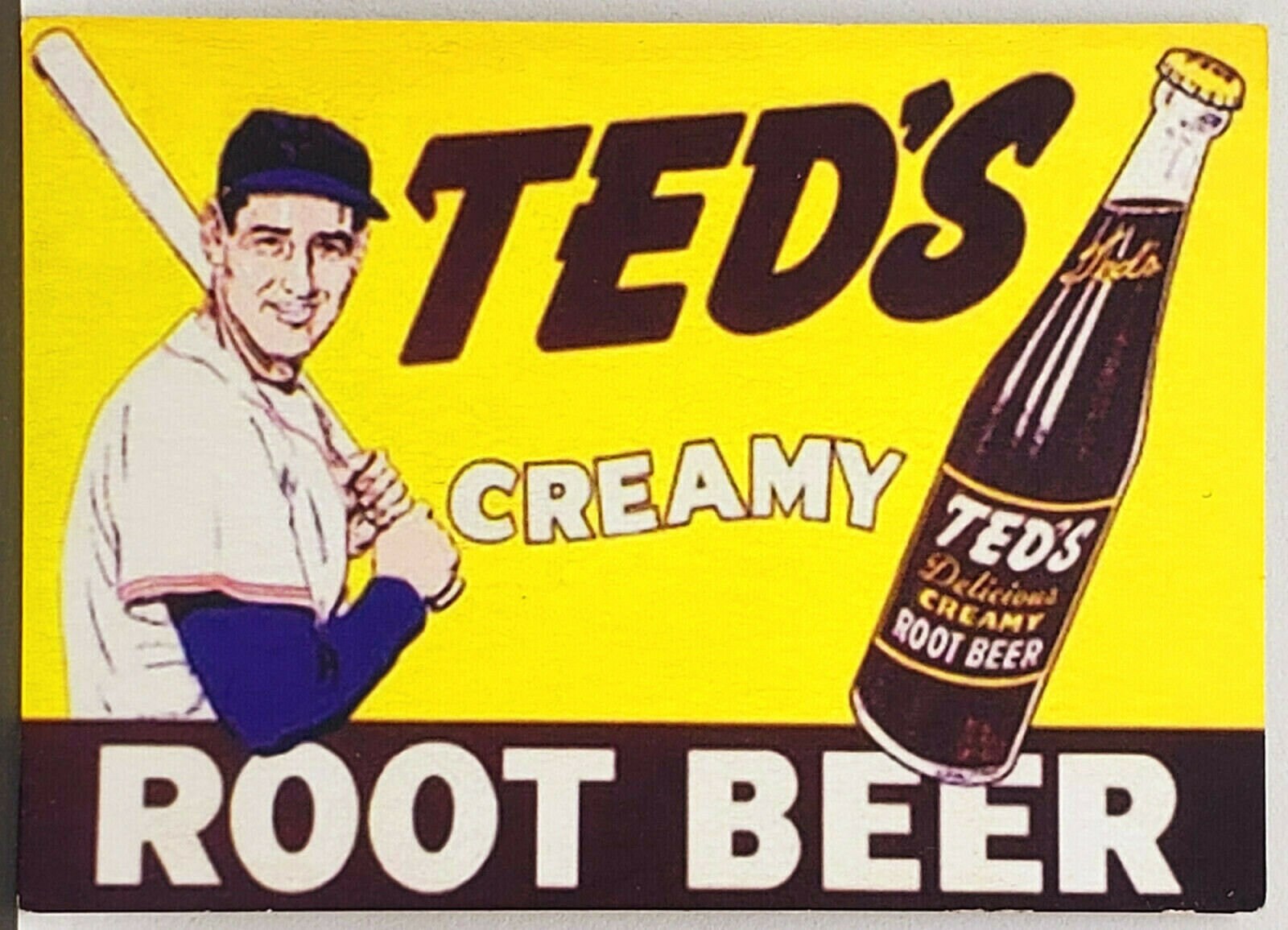 SALE! 1950s Ted Williams Creamy Root Beer, HOF Boston Red Sox