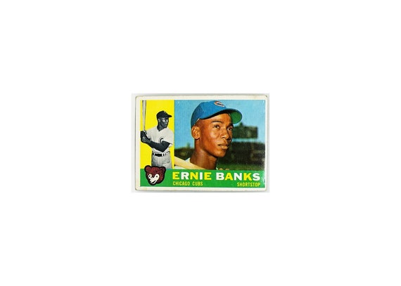 Topps Glossy Ernie Banks Baseball Card Chicago Cubs
