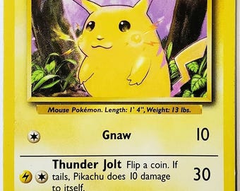 Pikachu 58/102 Yellow Cheeks, Pokemon Base Set Unlimited, Card