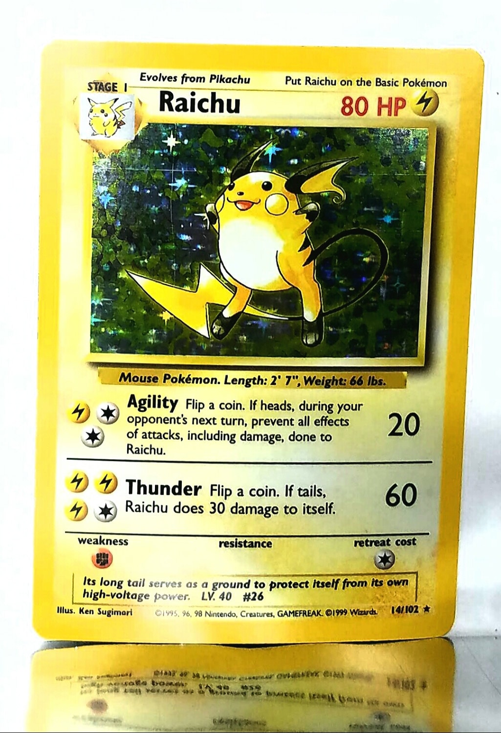 Pokemon Raichu 14/102 Base Set Holographic Foil Holo Rare Card - Etsy Israel
