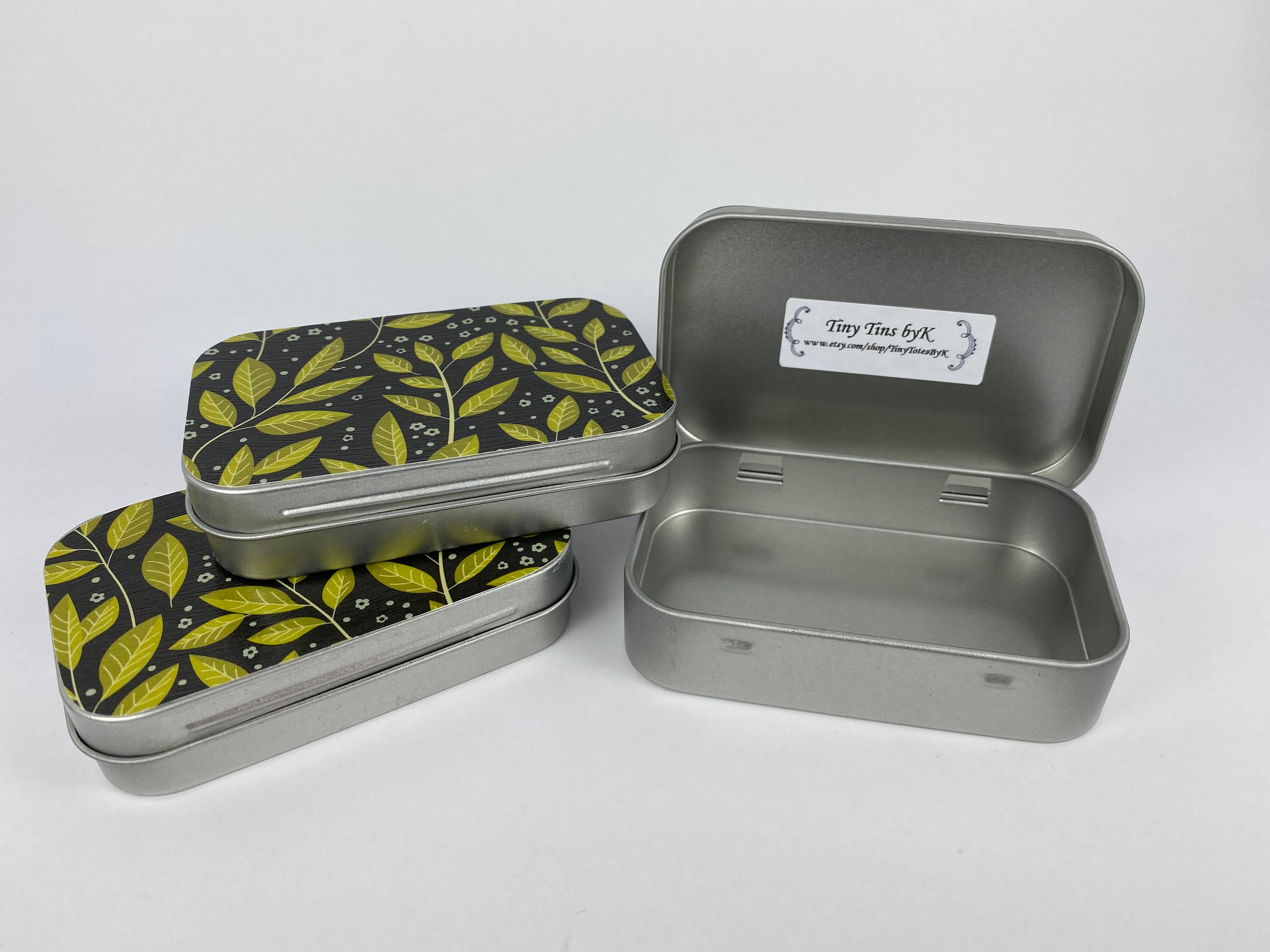 Tiny Tins Notions tin Decorative tin Small tin Hinged tin Etsy Nederland