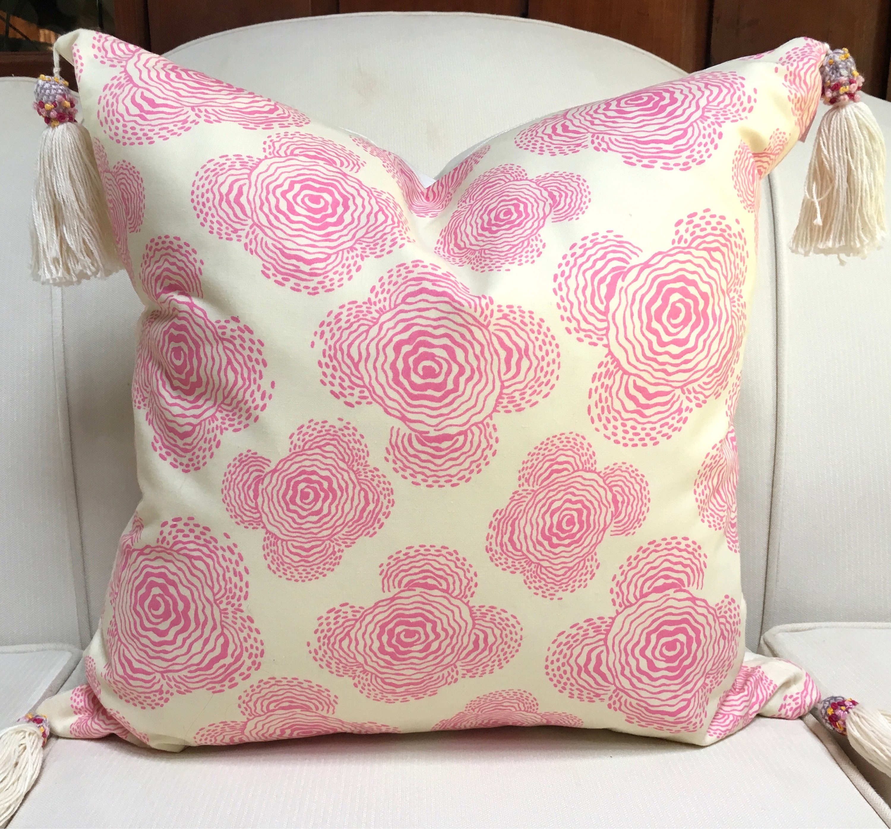 Floral pillow floral cushion pretty pillow pink pillow Etsy