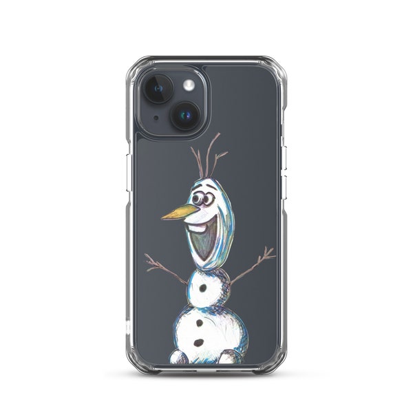 CLEAR  EDITION OLAF - Snowman - Queen Elsa - Princess Anna - Disney's Frozen - Pixar - iPhone 7 / 8 / X / 11 / 12 / 13 / 14 / 15 Series