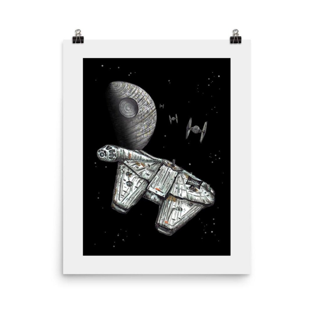 Millennium Falcon Art Print: Star Wars Pen & Ink Drawing (16 X 20) - Etsy