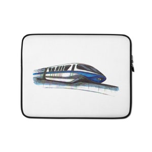 Disney Blue Monorial Laptop Case - Disney Monorial Laptop Sleeve / Case - Boys - Dads -Girls -  Gift - 13 inch or 15 inch
