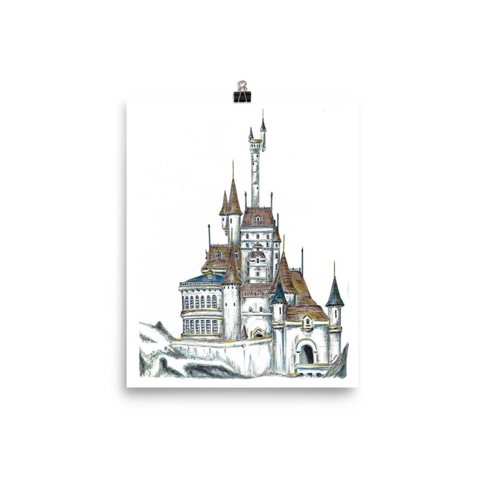 BEAUTY AND BEAST Bell's Castle - 8 X 10 Print Disney Beauty and