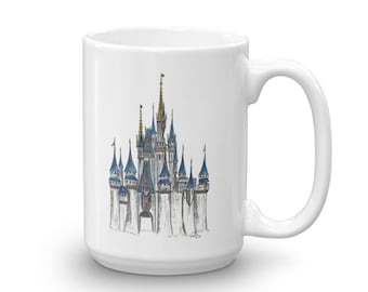 Taza con diseño del castillo de Cenicienta de Disney - WDW - Taza de café o té de Disney - Taza de cerámica de Disney - Regalo para niños - Regalo para papás - Regalo para niñas - Regalo para mamás