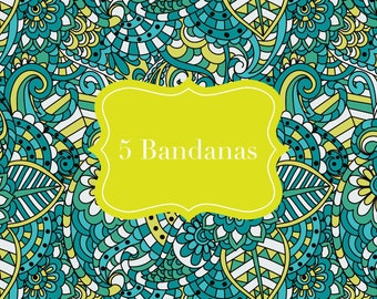 5 Dog Bandanas | Dog bandana | set of 5 | Free Shipping in the US | Snap close Bandana | Cute dog collars | Dog accessories | pet Bandanas |